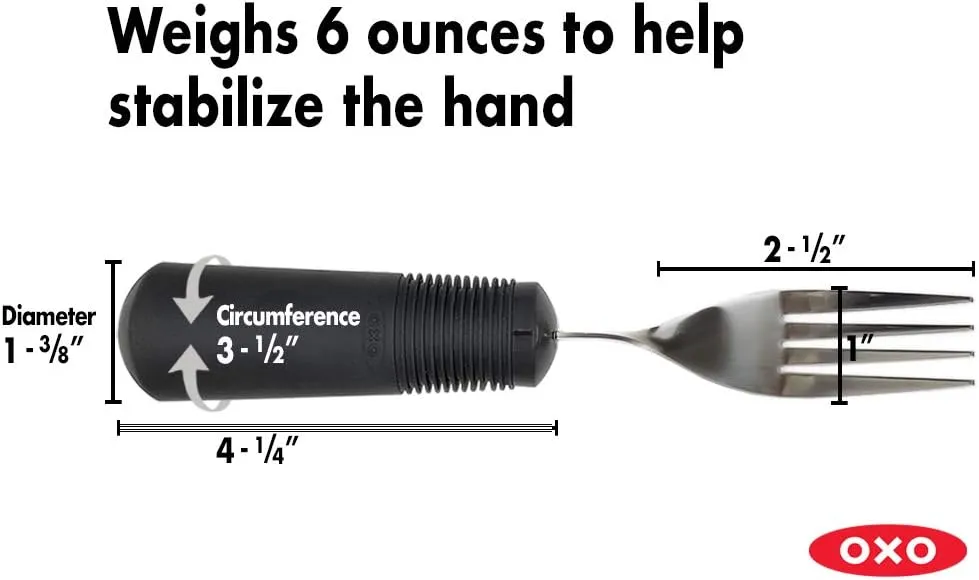 aangepaste vork verzwaard good grips afmetingen