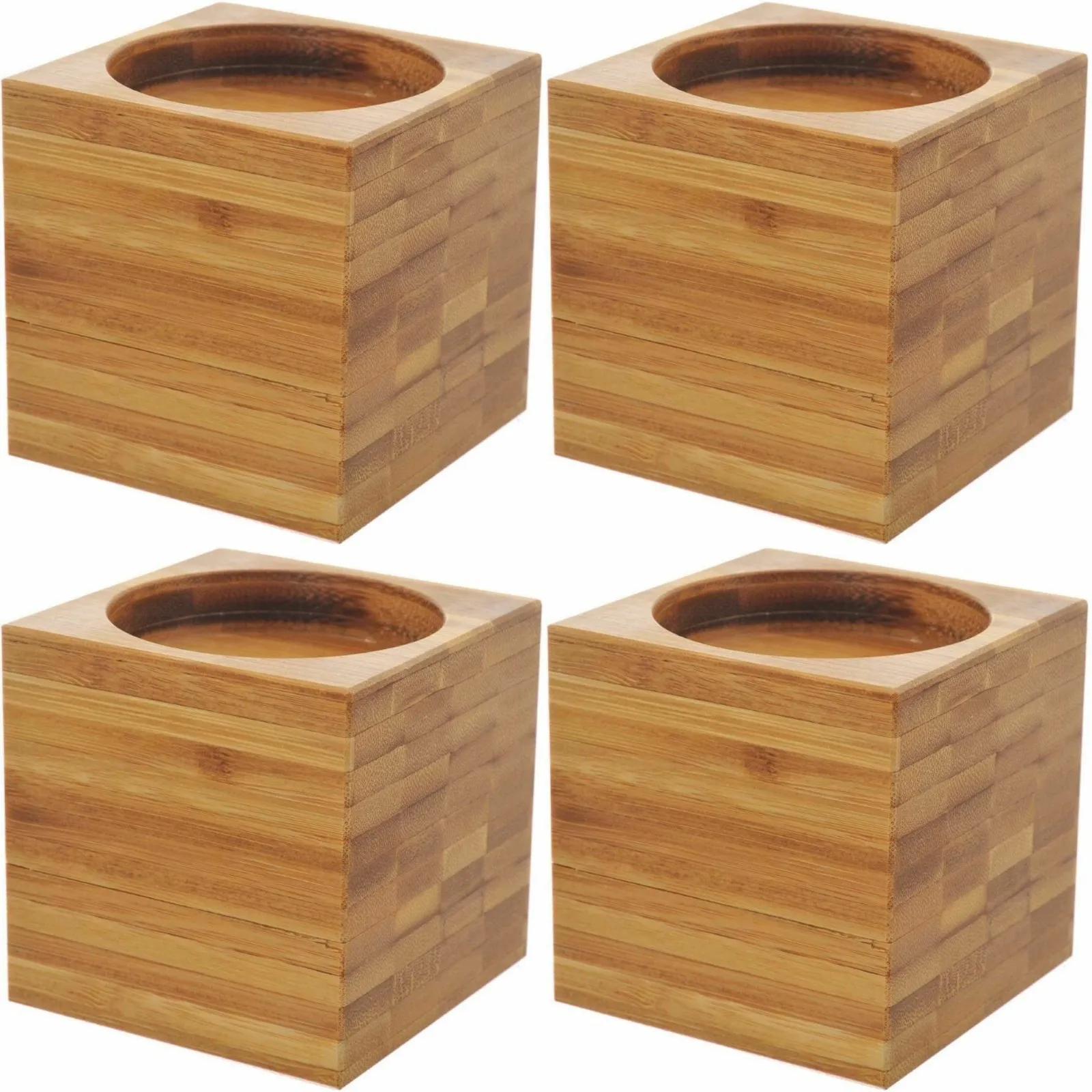 Bedverhoger set 4 stuks Laag 9 cm Bamboe