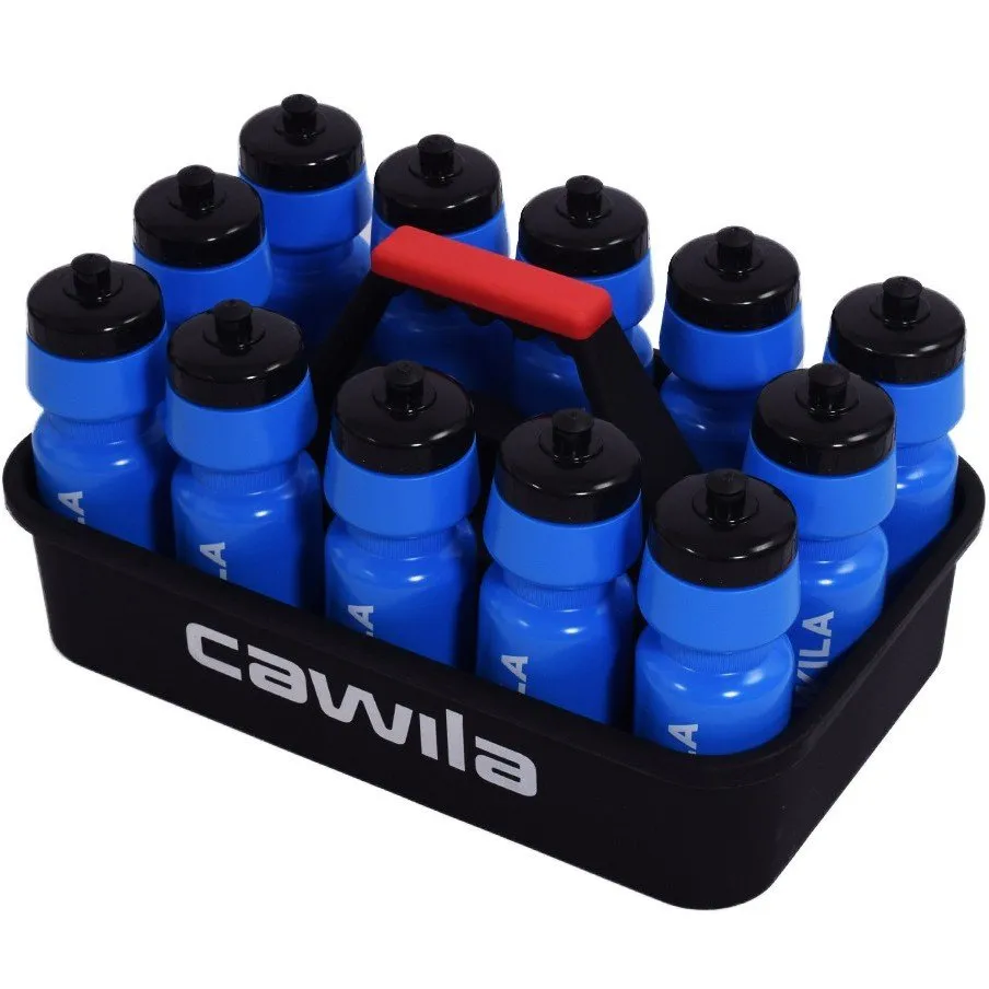 Bidons 12 stuks Blauw incl. houder Cawila