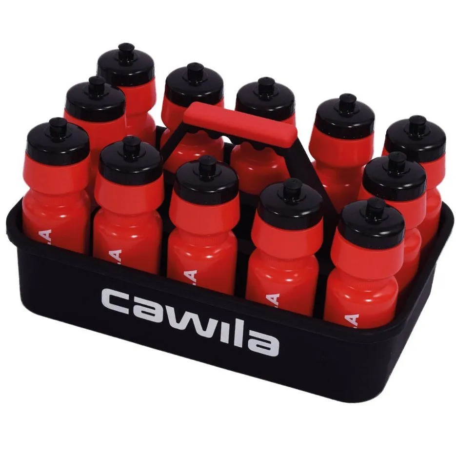 Bidons 12 stuks Rood incl. houder Cawila