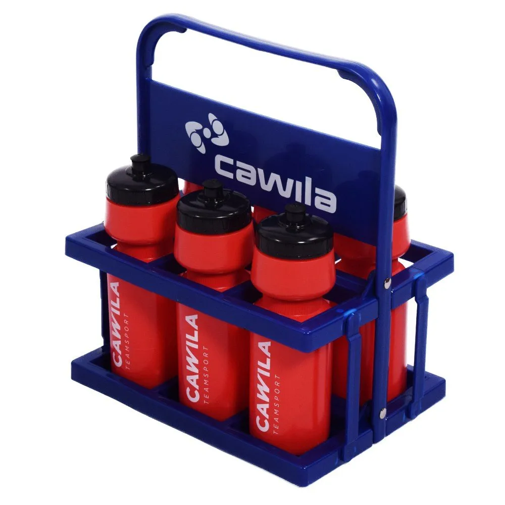 Bidons 6 stuks Rood incl. houder Cawila
