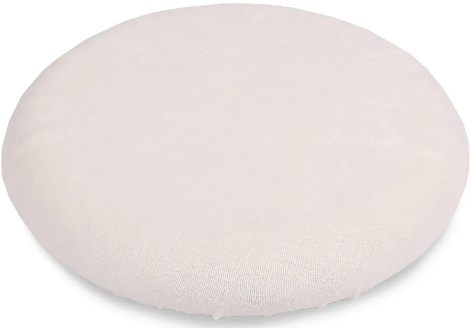 bijpassend rond overtrekje beige