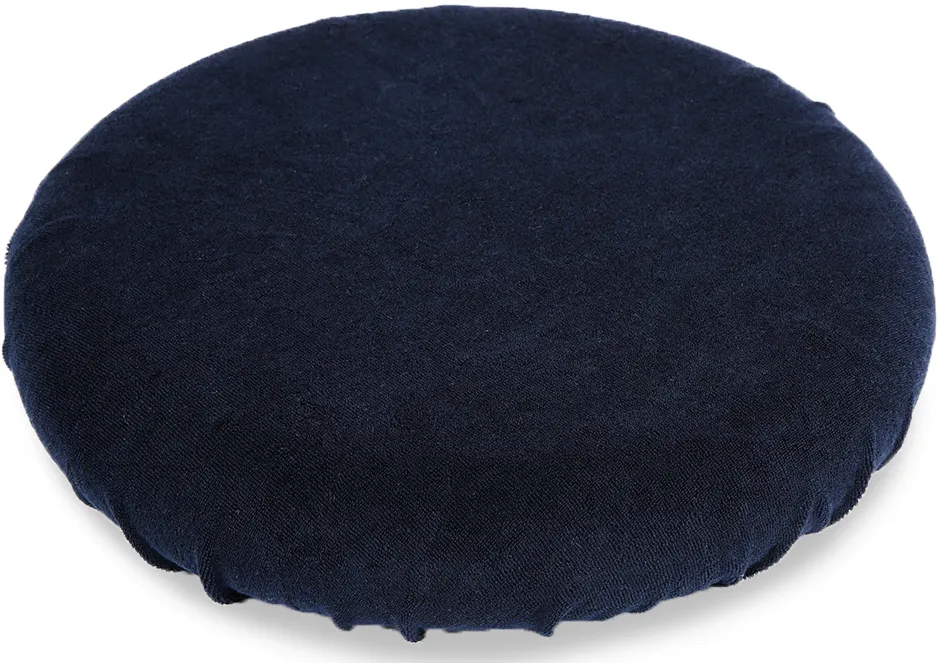 bijpassend rond overtrekje donkerblauw