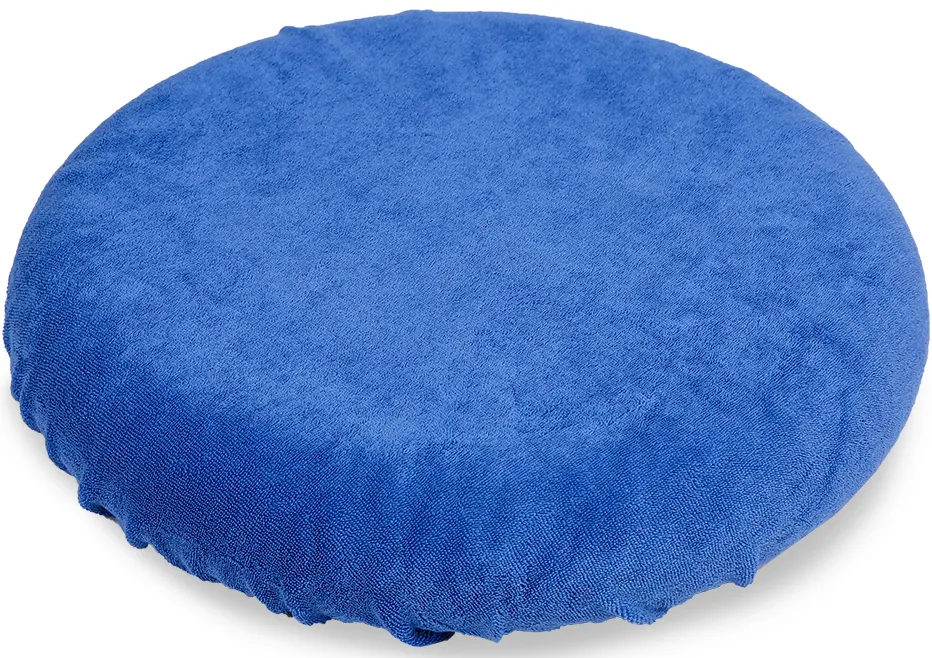 bijpassend rond overtrekje kobaltblauw