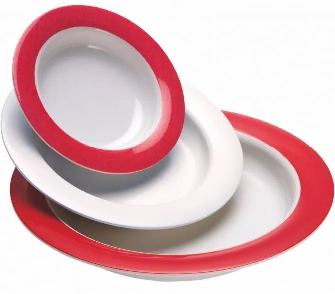 Aangepast bord Ornamin Rood-Wit Klein