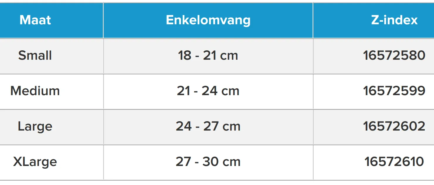 enkelbrace malleo classic maten
