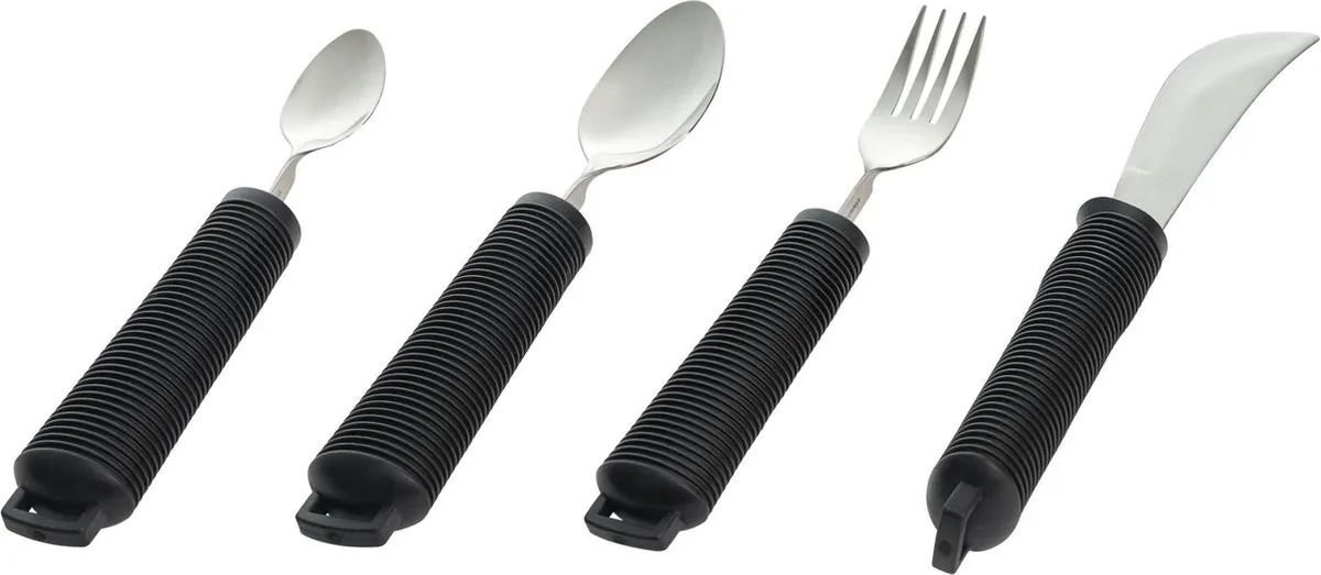 ergonomisch bestek set 4delig zwart