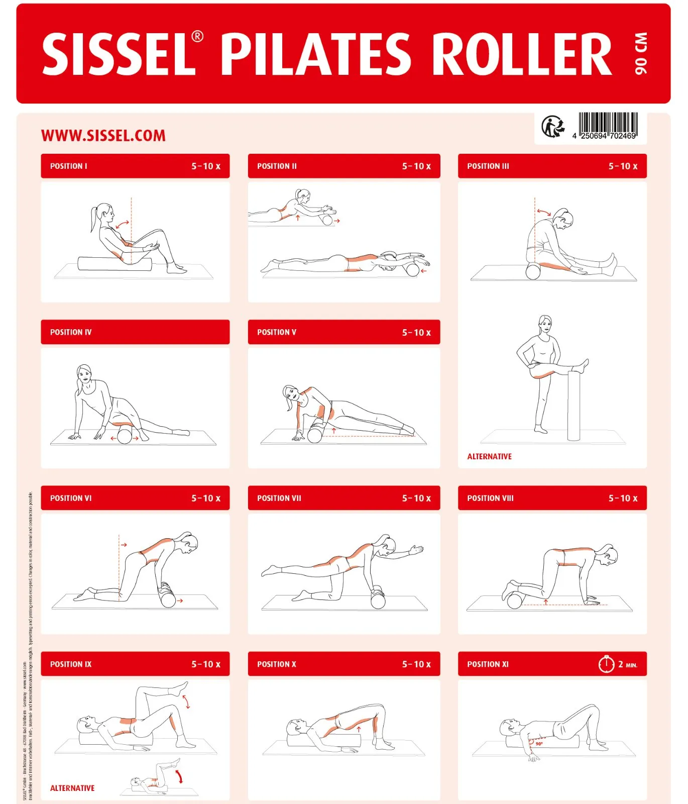 Foam roller 90 cm Zacht Sissel