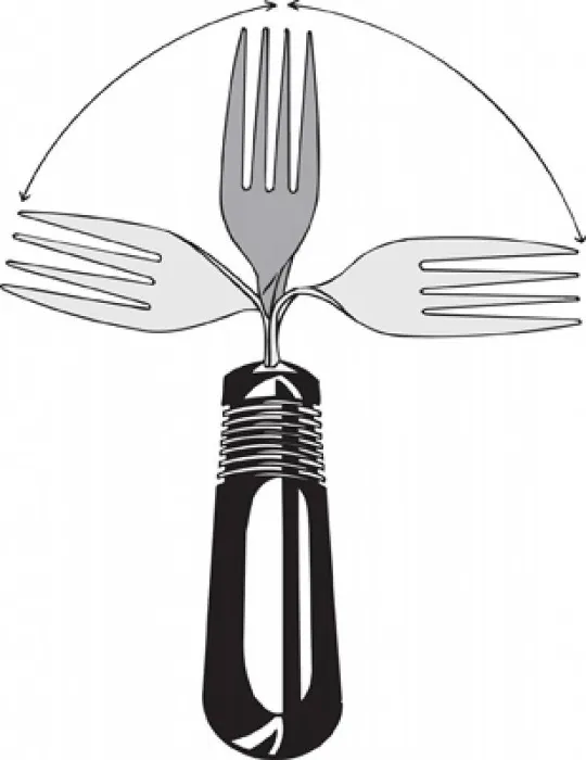 gehoekt bestek vork buigbaar