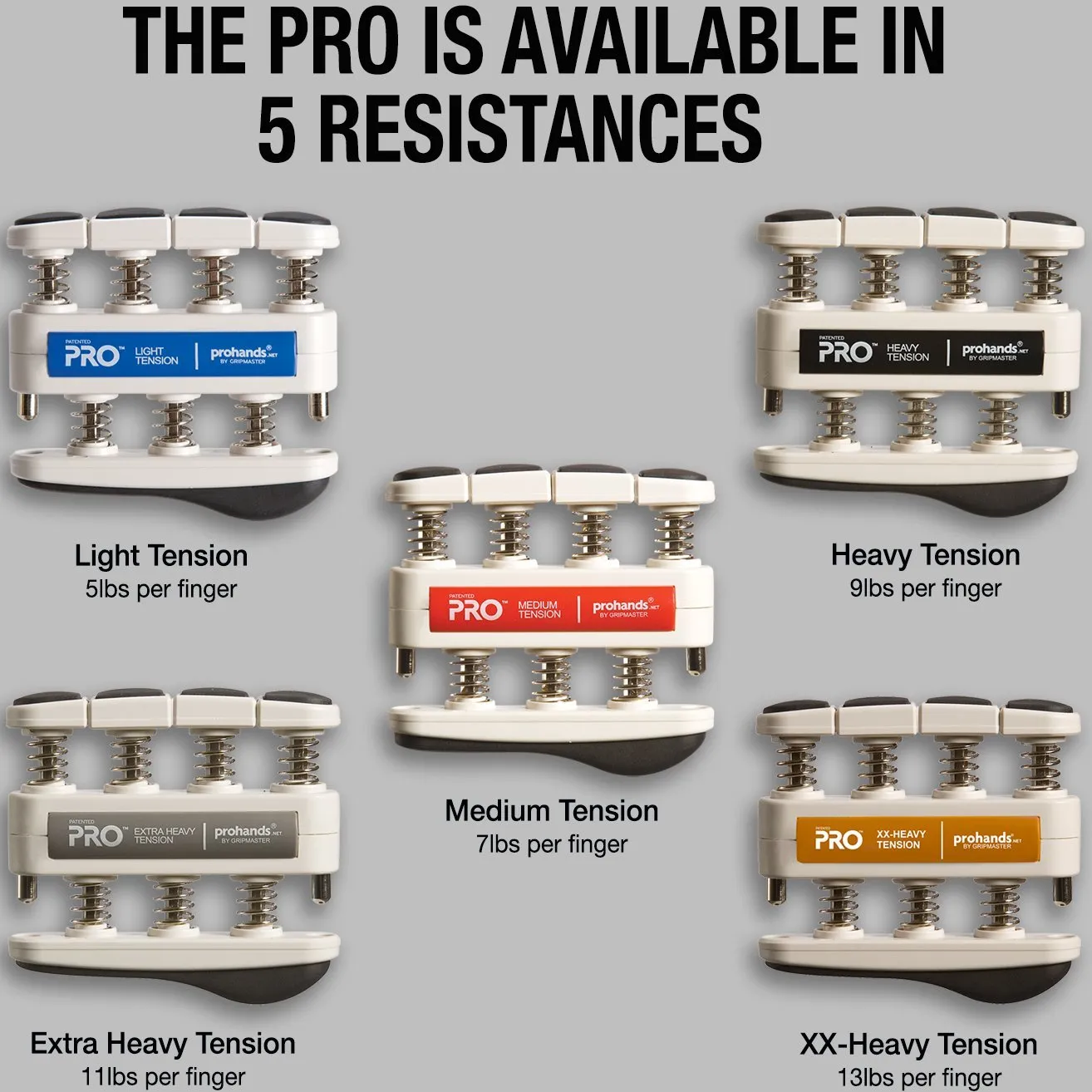 Gripmaster Pro handtrainer Extra zwaar - Grijs