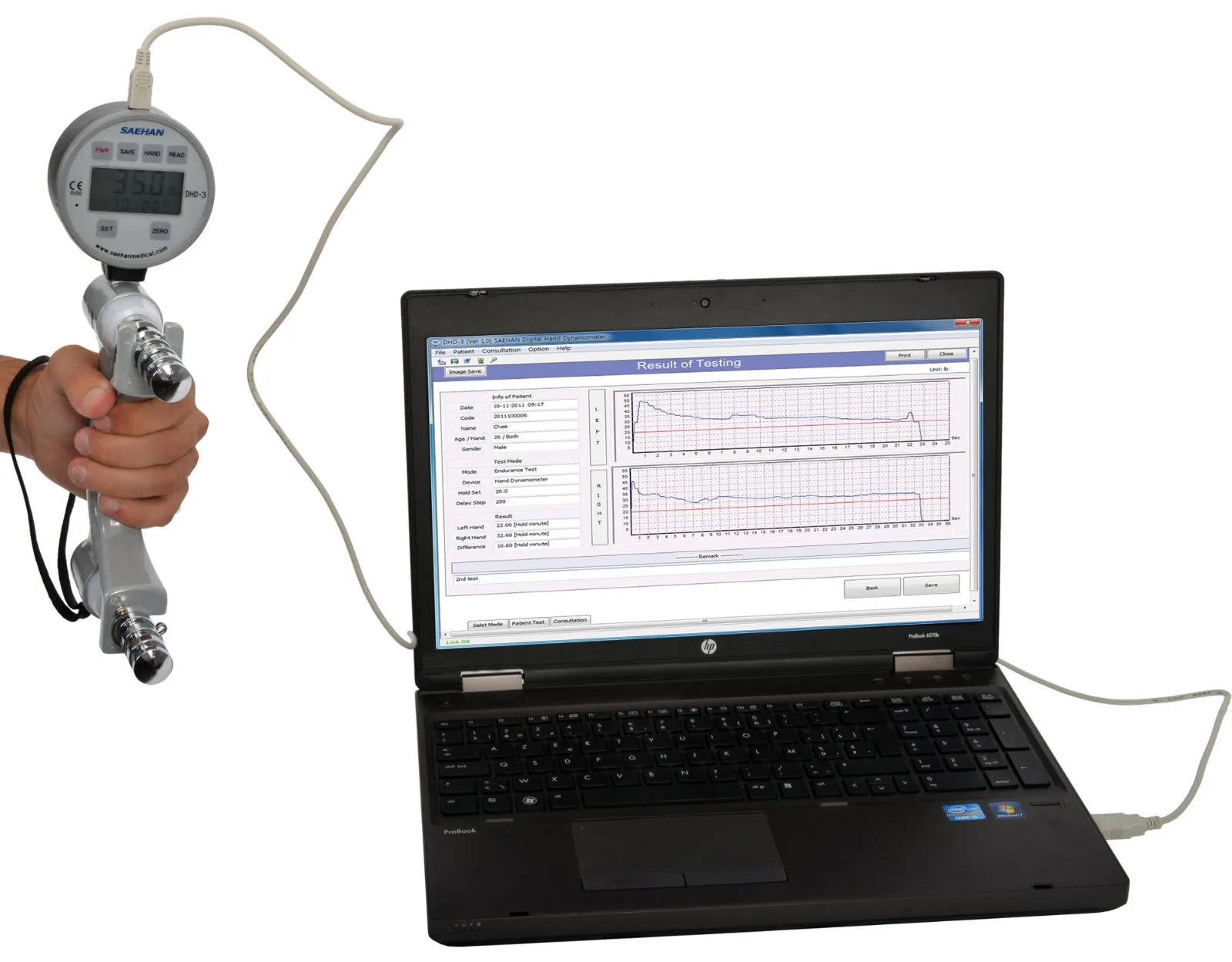 Hand held dynamometer digitaal Saehan
