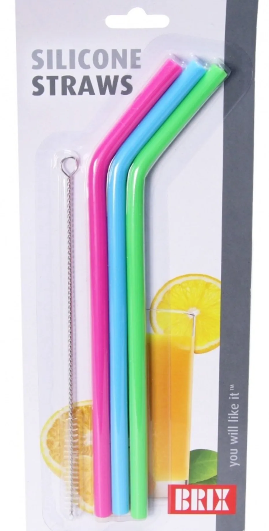 Herbruikbare siliconen rietjes set