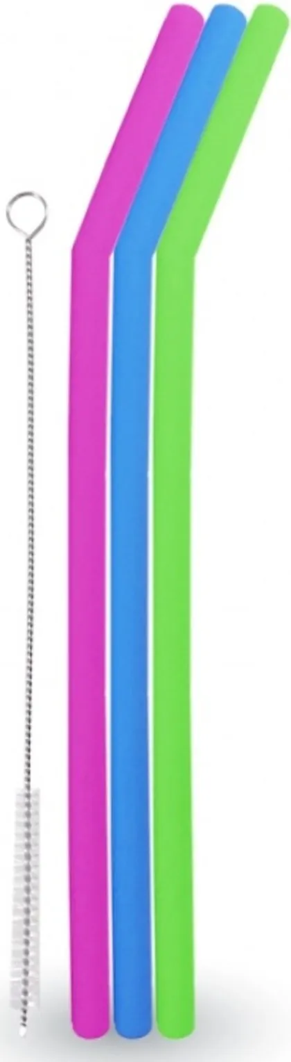 Herbruikbare siliconen rietjes set