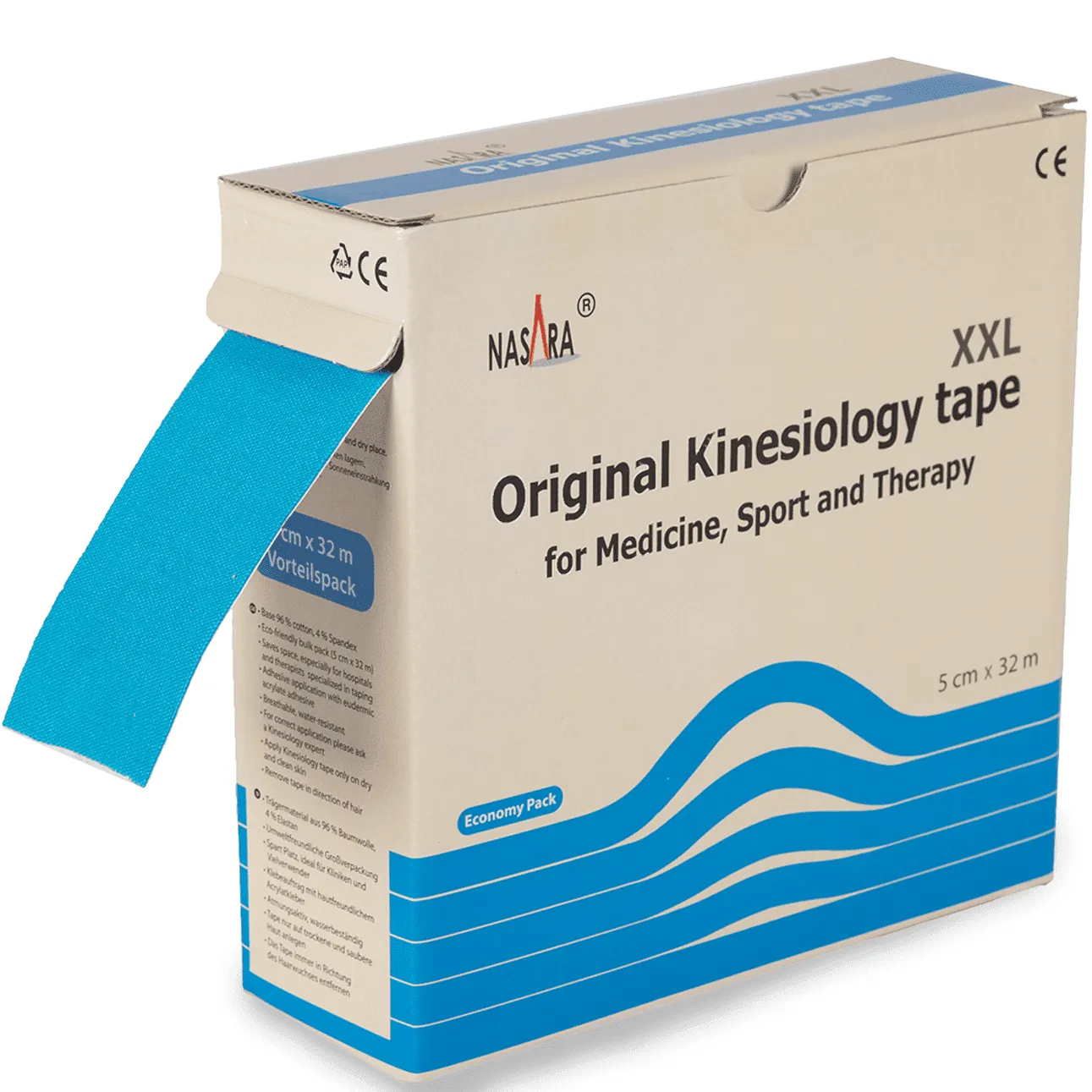 Kinesiotape Nasara Blauw 32 meter