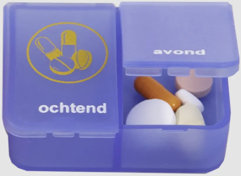 Klein pillendoosje 1 dag 2 vaks Blauw