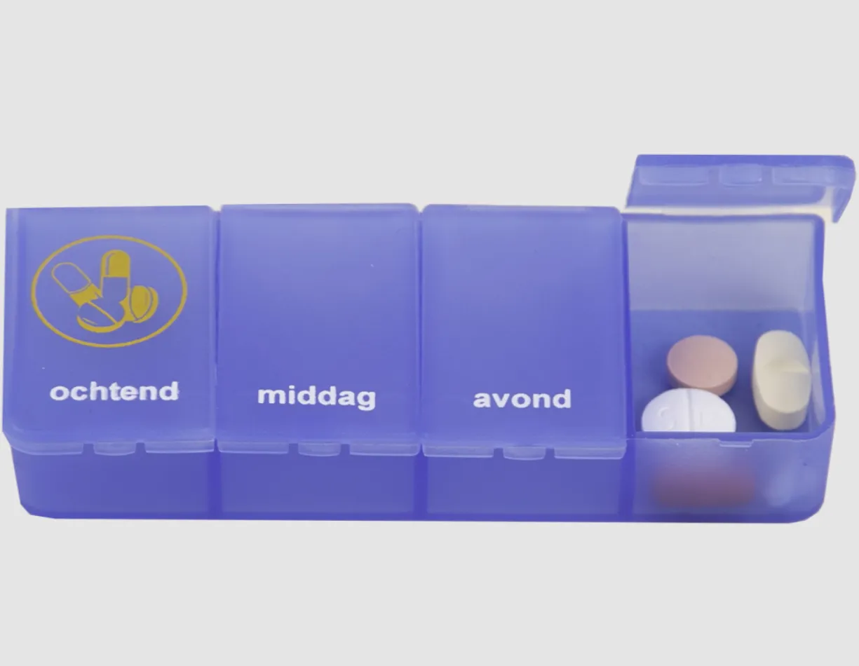Klein pillendoosje 1 dag 4-vaks Blauw