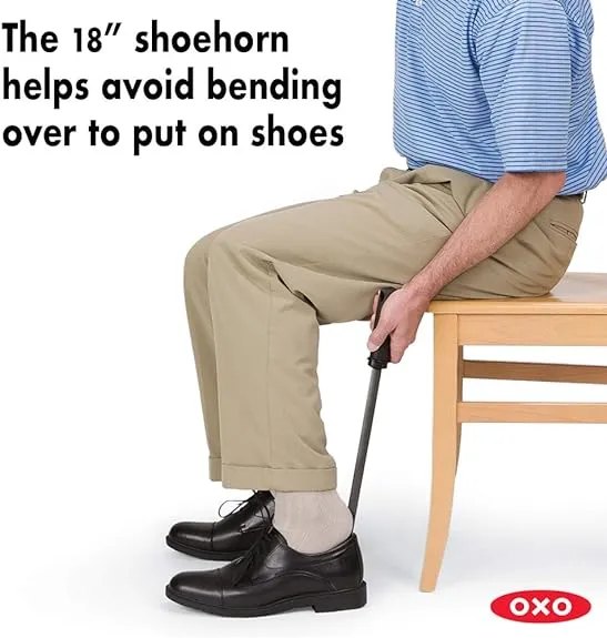 lange schoenlepel zittend gebruiken