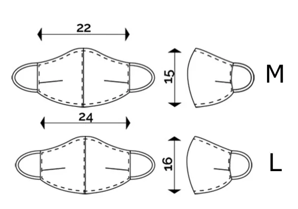 Wasbaar mondkapje stof Grijs - Large