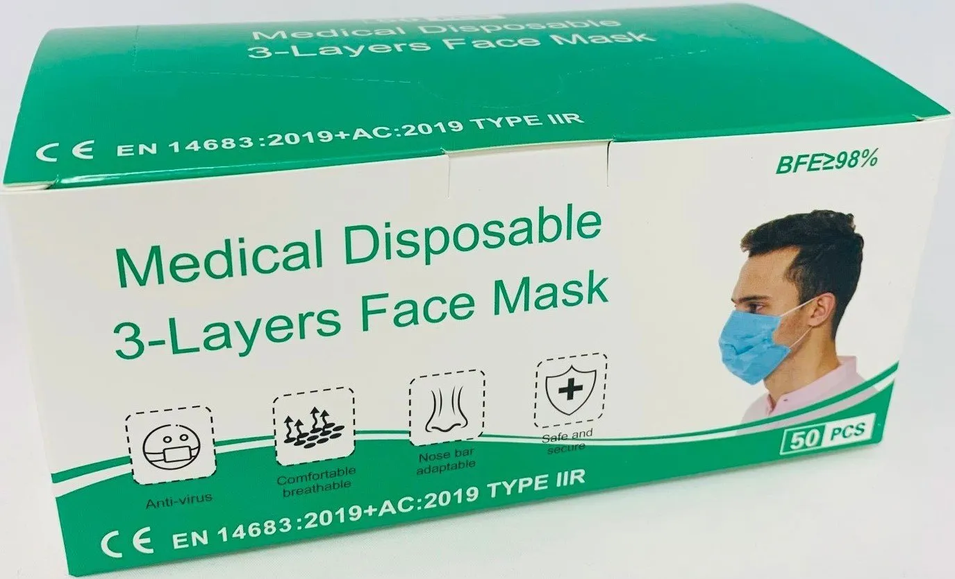 Medische mondkapjes Type 2R Blauw