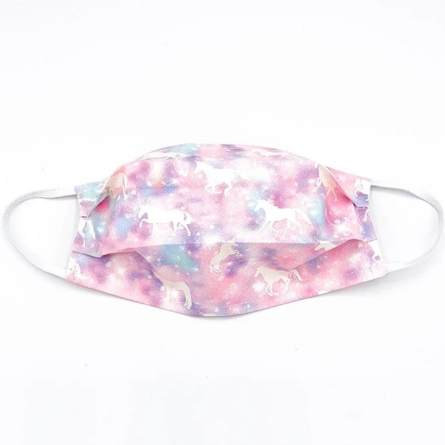 Kinder mondkapje stof Roze Unicorn