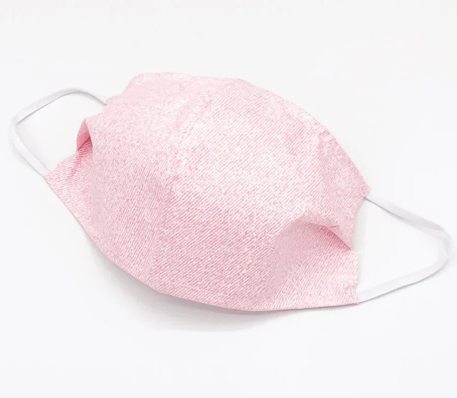 Wasbare mondkapjes stof Roze Denim 50 st - Large