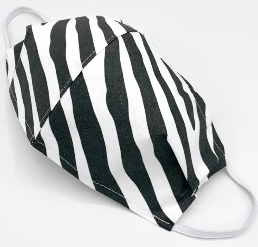 Wasbaar mondkapje stof Zebra