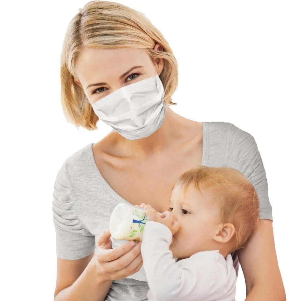 Wegwerp mondkapjes Wit 6 stuks