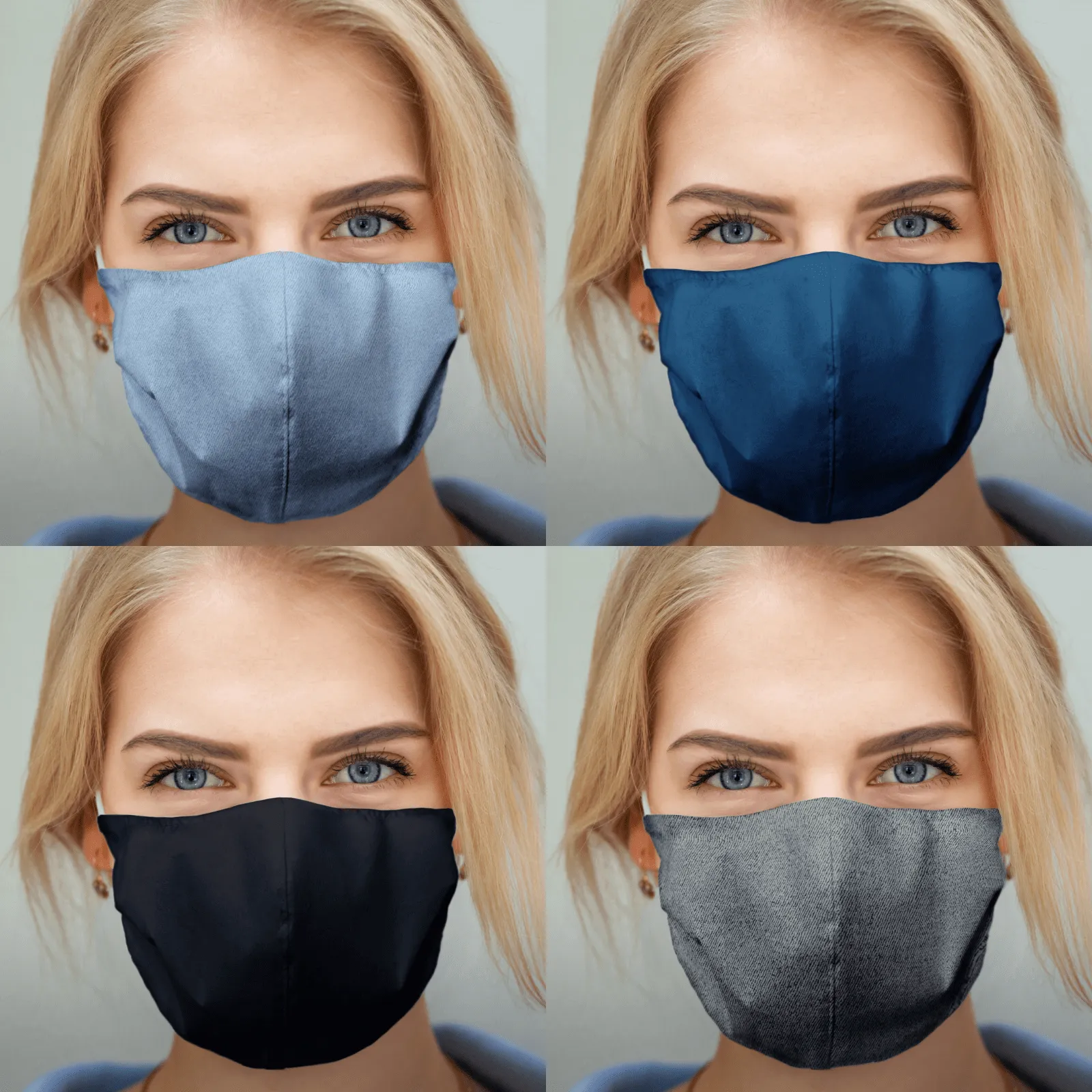 Wasbare mondkapjes stof Wit 50 stuks