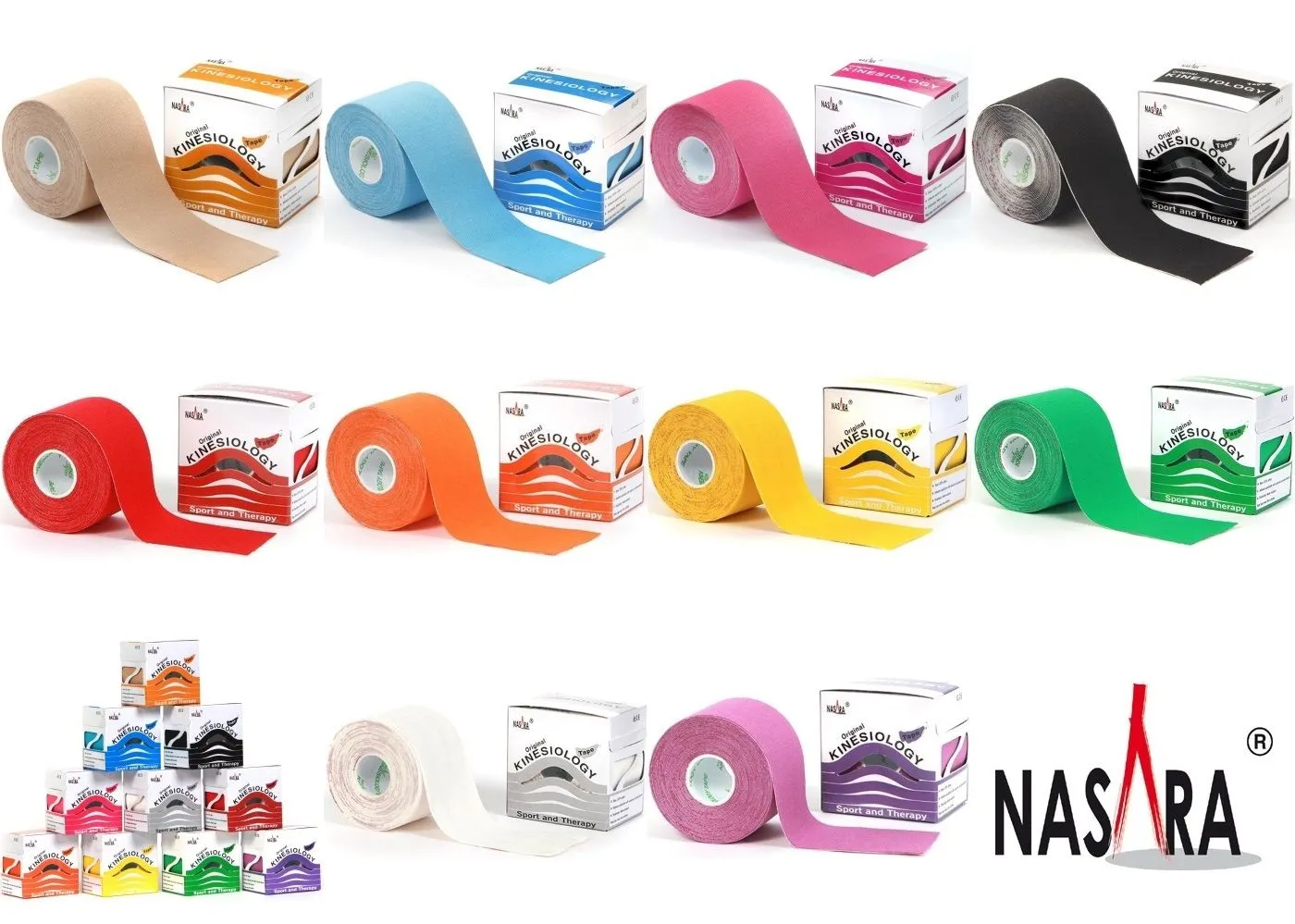 Nasara kinesiotape Beige 2,5 cm