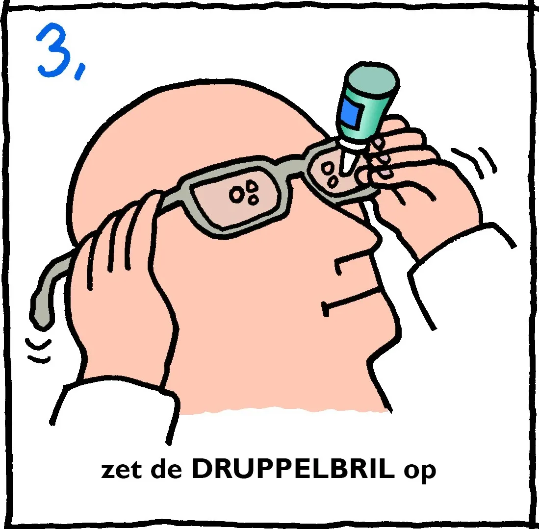 oogdruppelbril opzetten