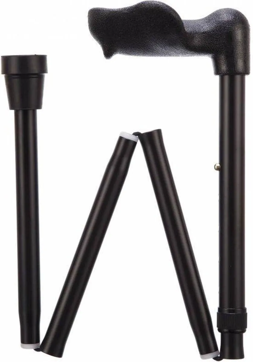 Opvouwbare wandelstok ergonomisch handvat Zwart Links