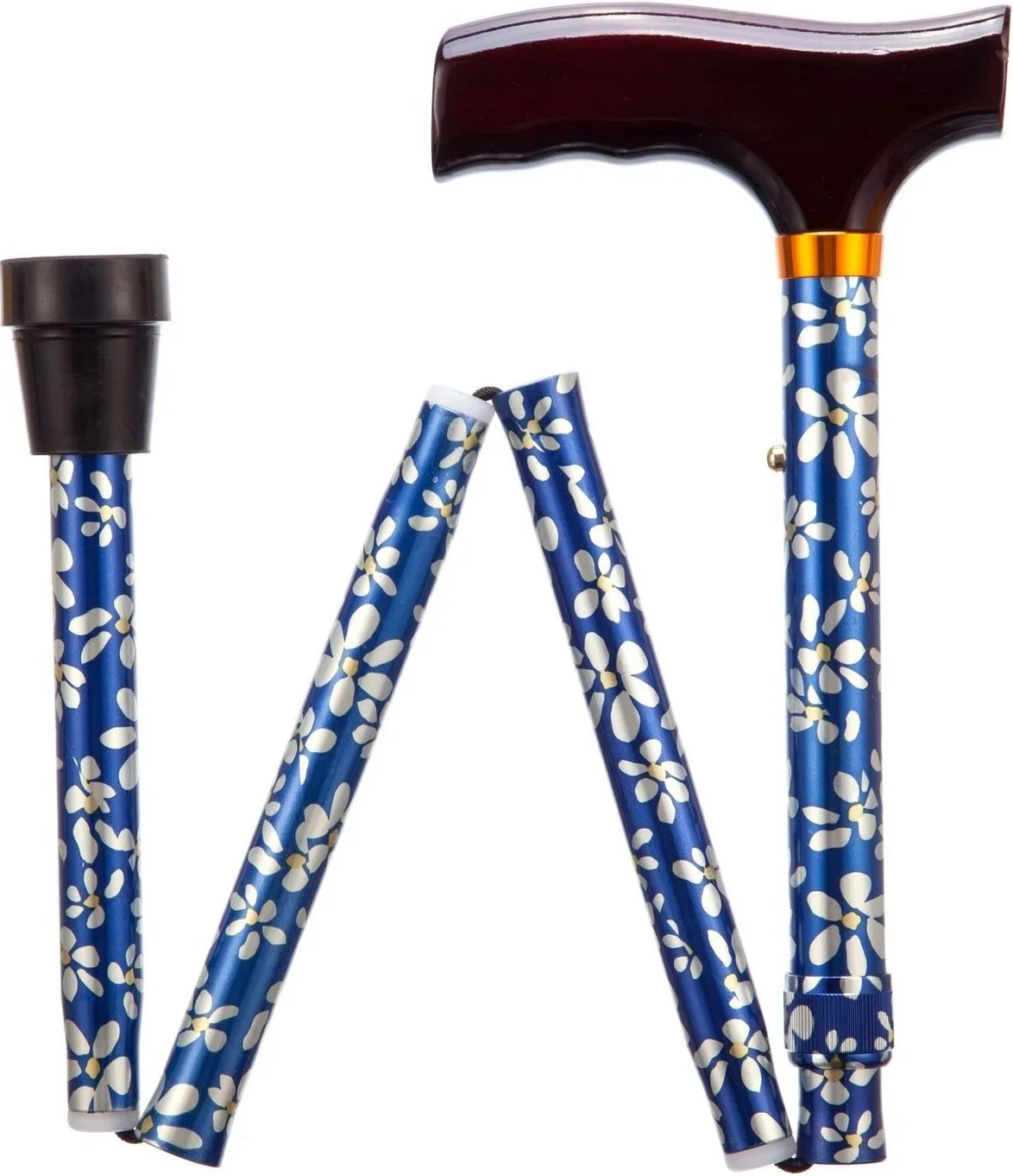 Opvouwbare wandelstok Gebloemd Lang