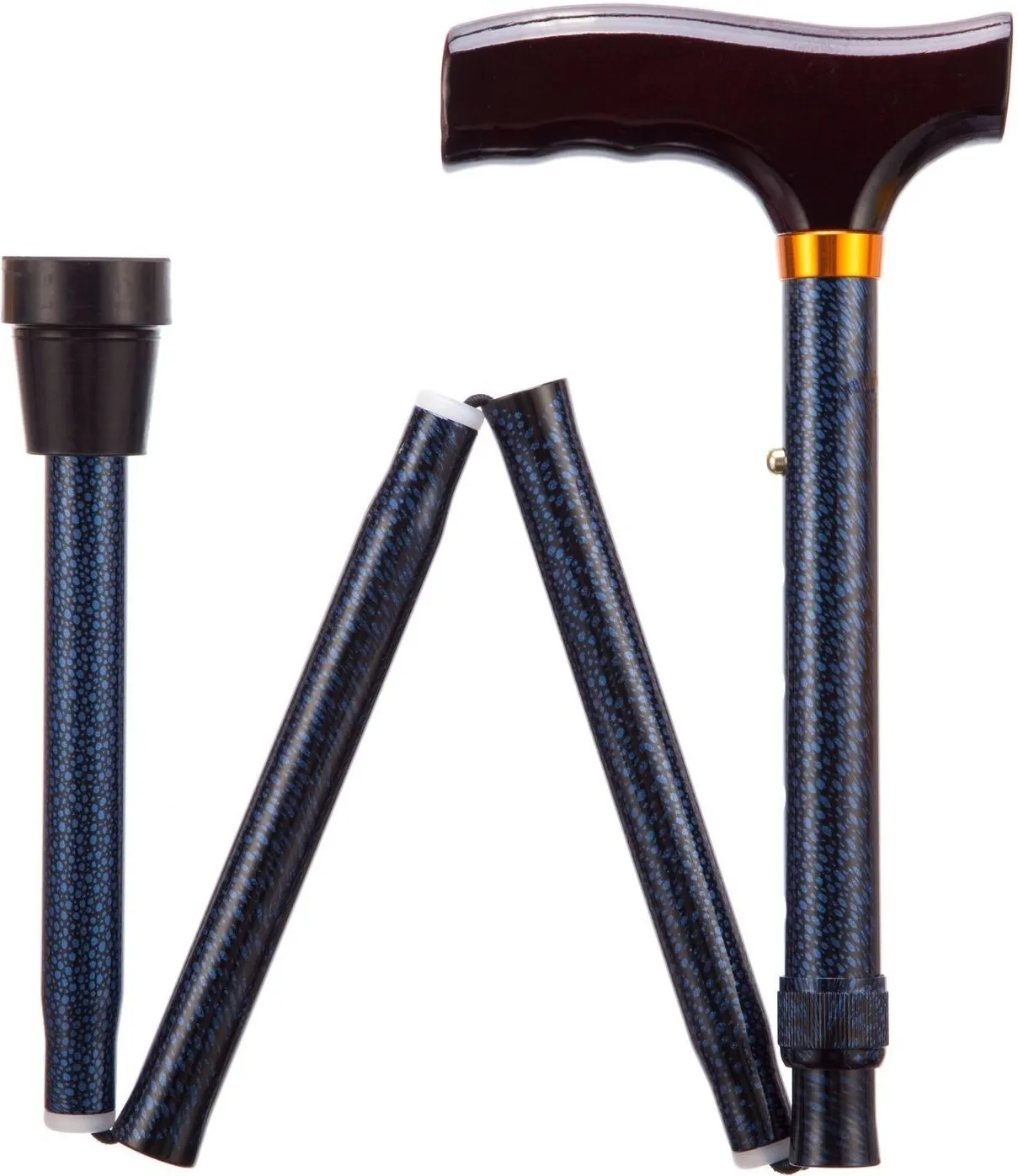 Opvouwbare wandelstok Comfort grip Blue Ice Rechts