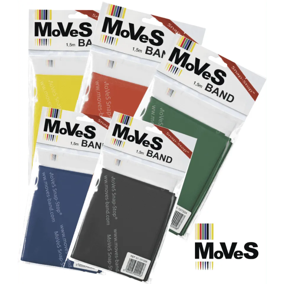 Resistance band set 1,5m Zeer zwaar 10 st Moves