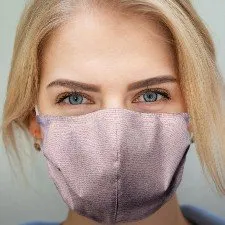 Wasbaar mondkapje stof Roze Denim - Large