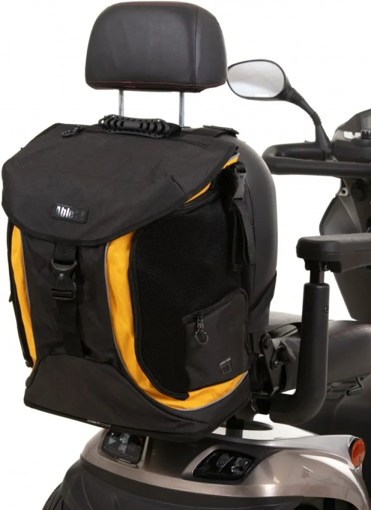 rugtas voor scootmobiel torba go zwart geel