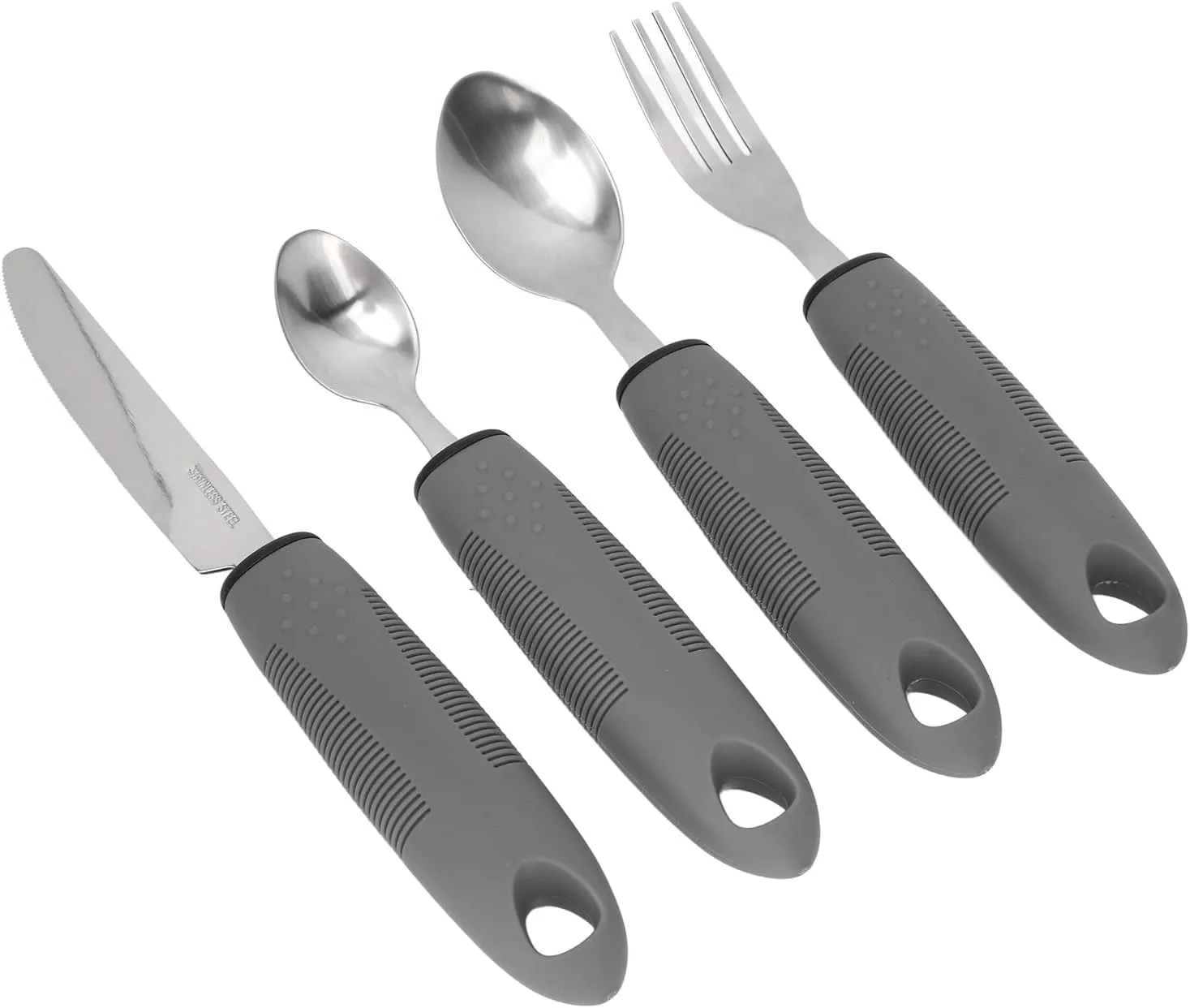 verdikt bestek set soft grijs 4-delig