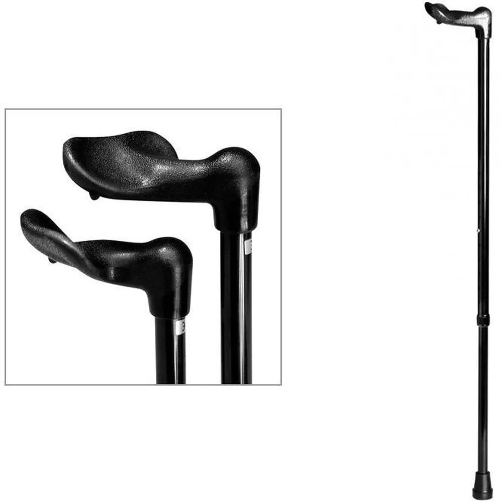 Opvouwbare wandelstok ergonomisch handvat Zwart Rechts