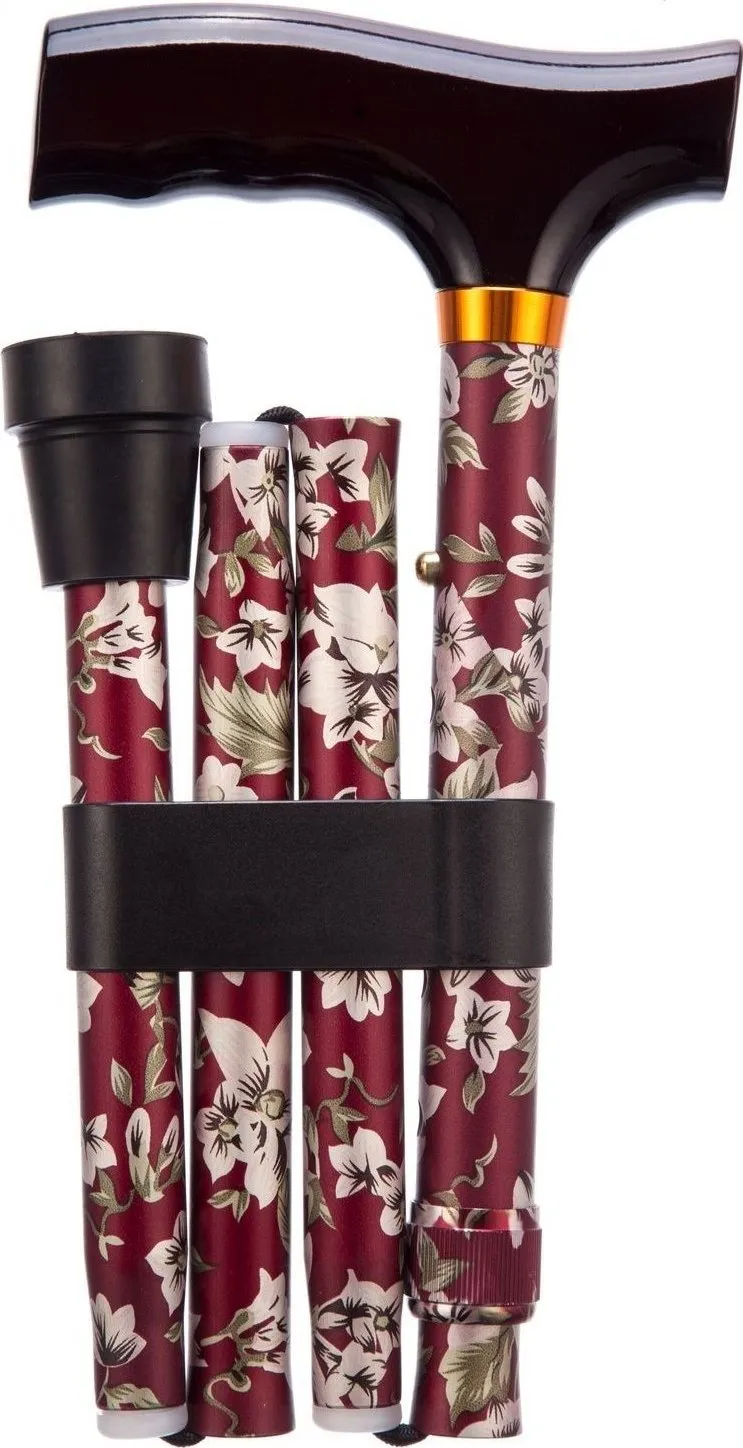 Wandelstok opvouwbaar Burgundy Kort