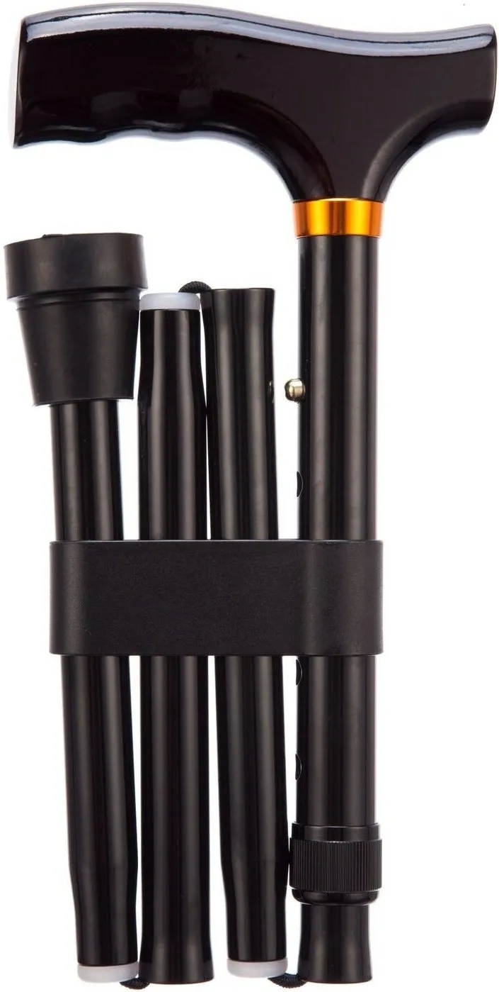 Wandelstok opvouwbaar Zwart