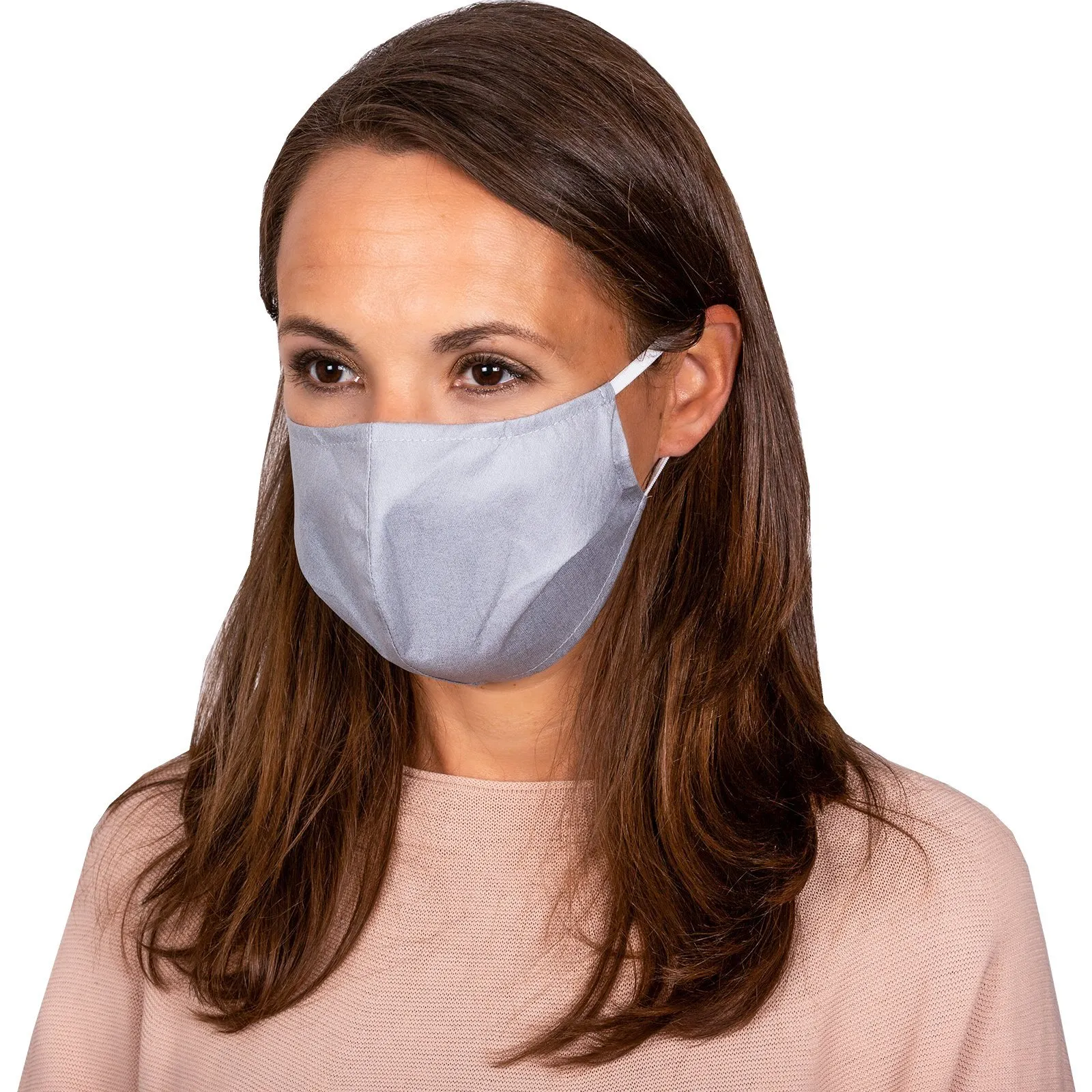 Wasbaar mondkapje stof Grijs - Large