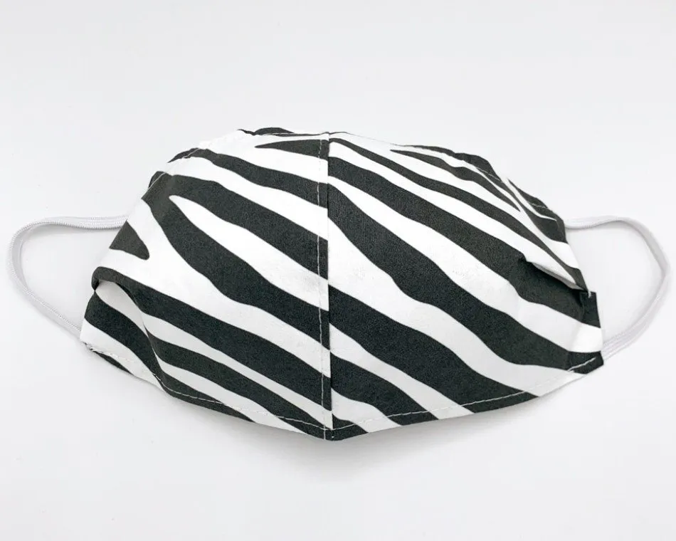 Wasbaar mondkapje stof Zebra